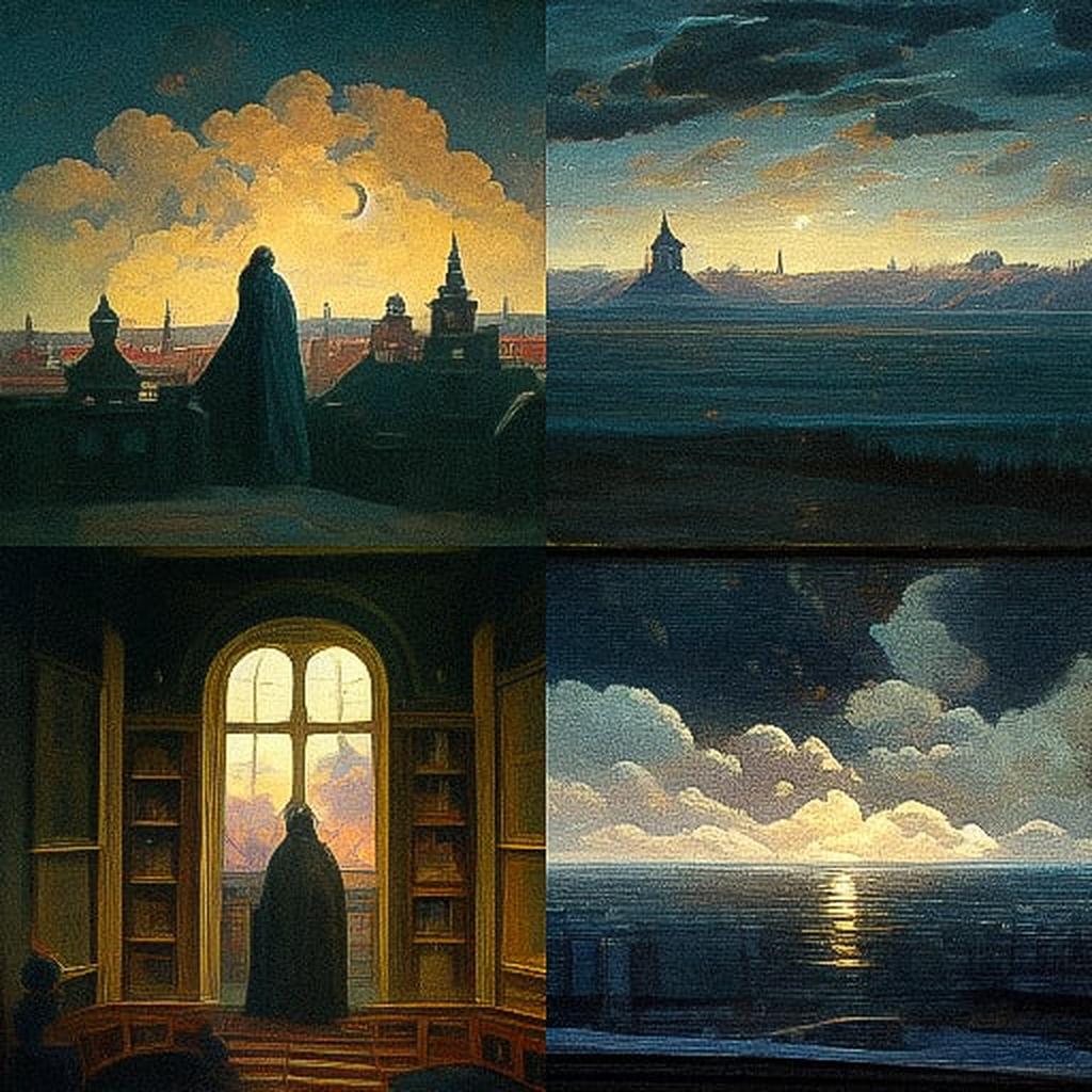 Carl Gustav Carus style, Midjourney V3, render 1 of 4