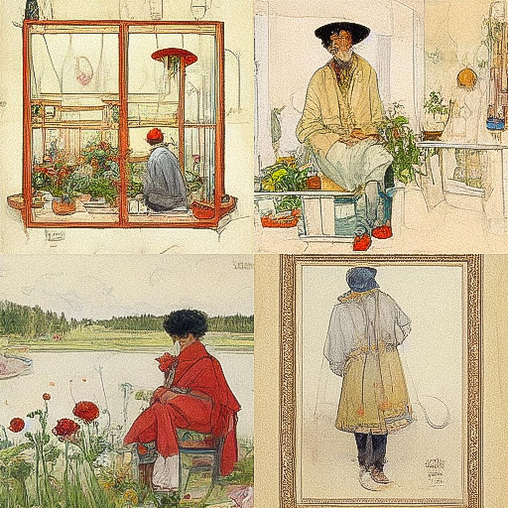 Carl Larsson style, Midjourney V3, render 1 of 4