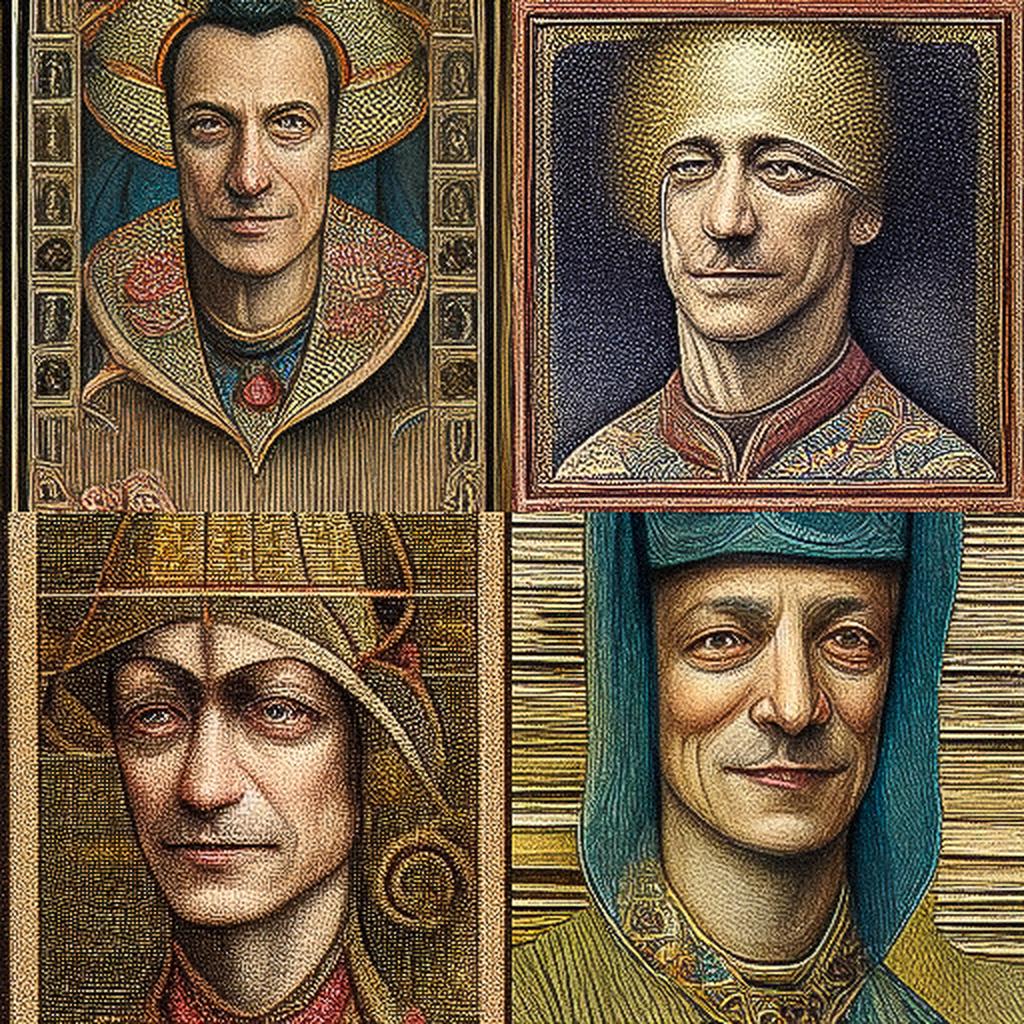 Carlo Crivelli style, Midjourney V3, render 1 of 4