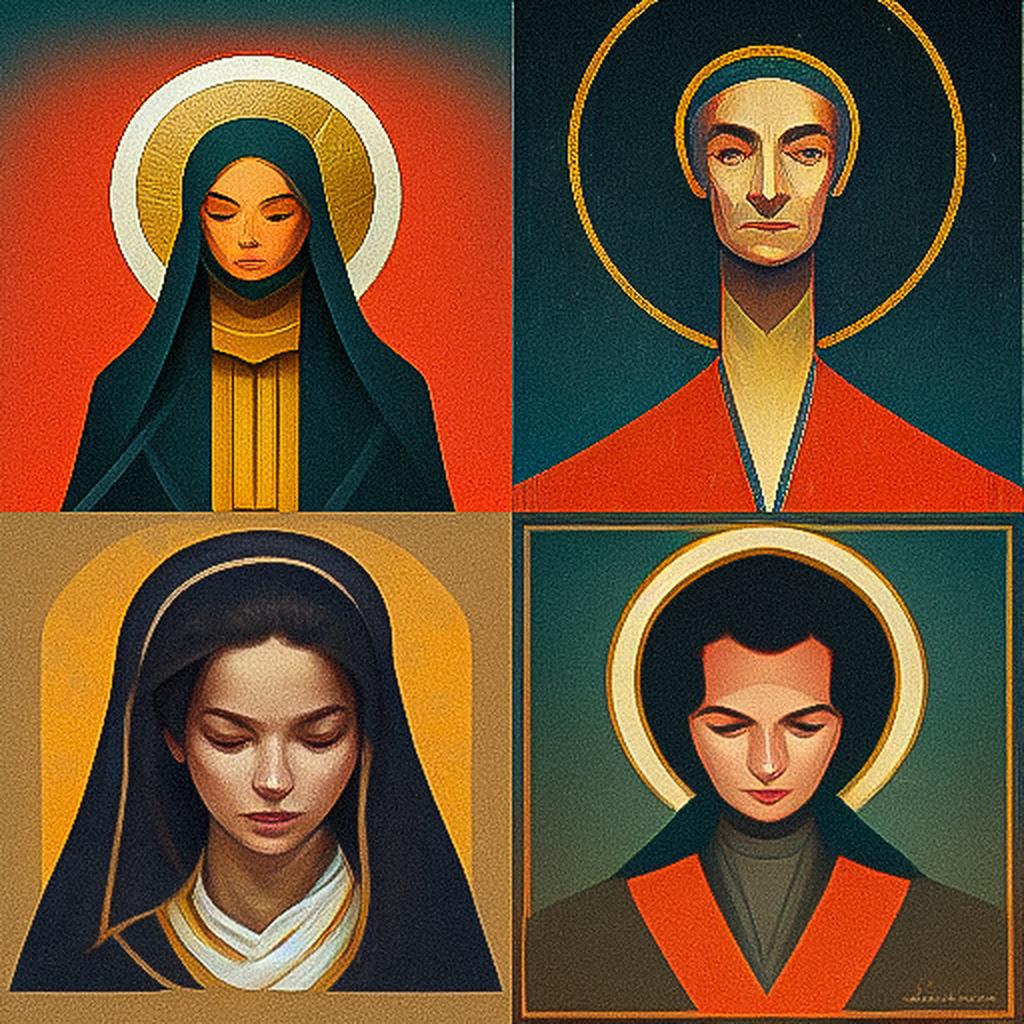 Catholic icon style, Midjourney V3, render 1 of 4