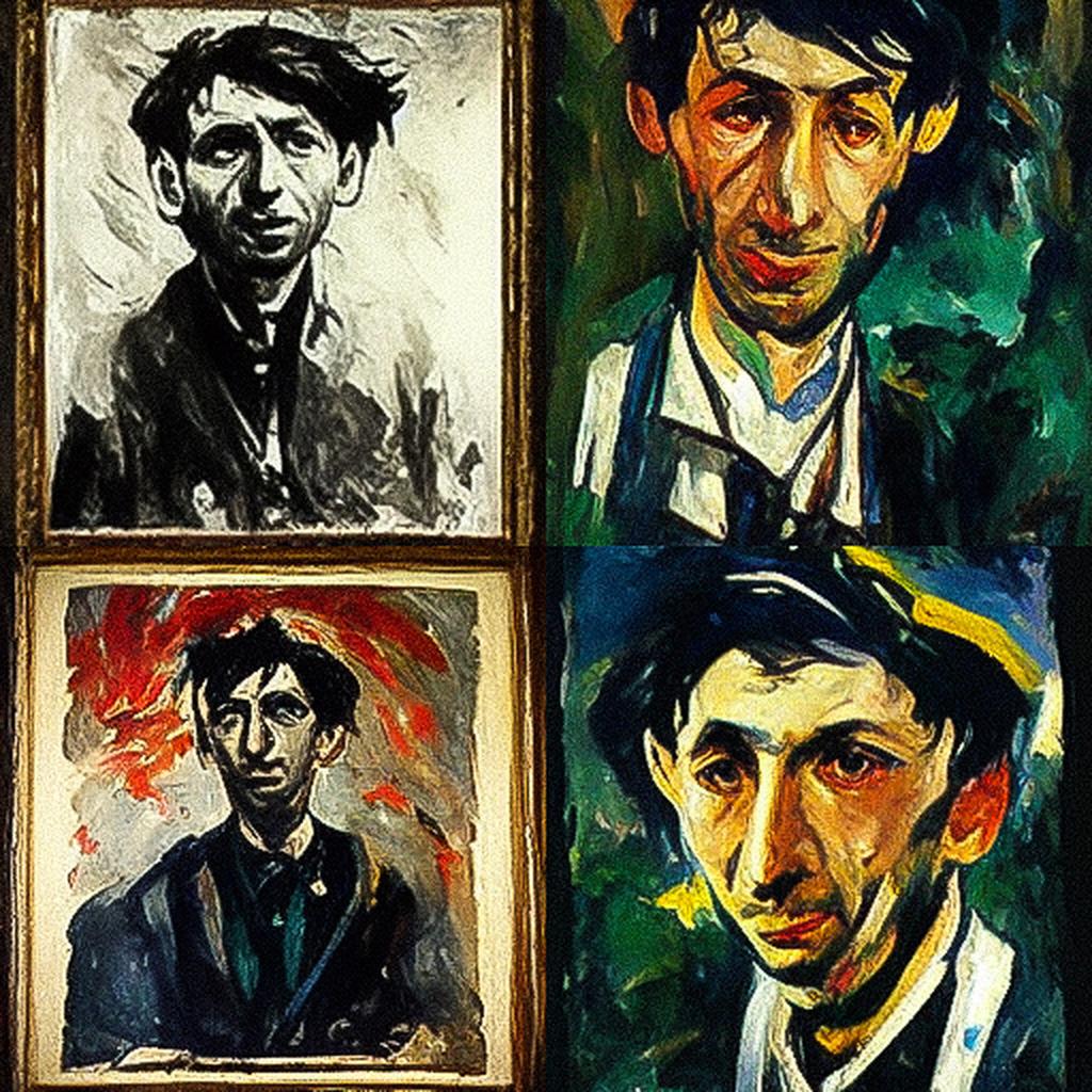 Chaim Soutine style, Midjourney V3, render 1 of 4