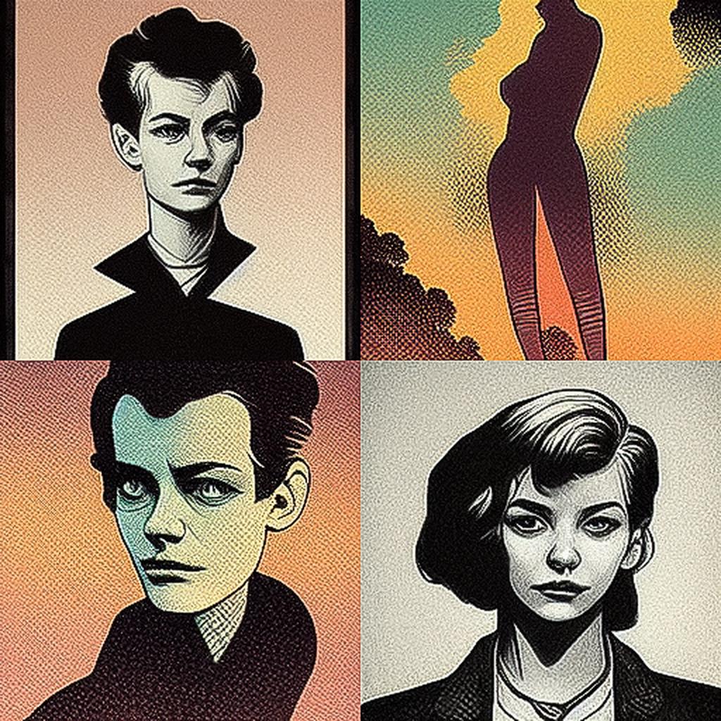 Charles Burns style, Midjourney V3, render 1 of 4