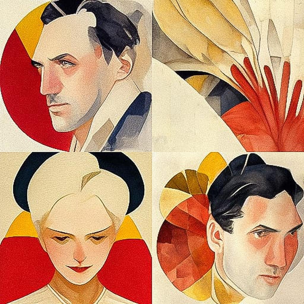 Charles Demuth style, Midjourney V3, render 1 of 4