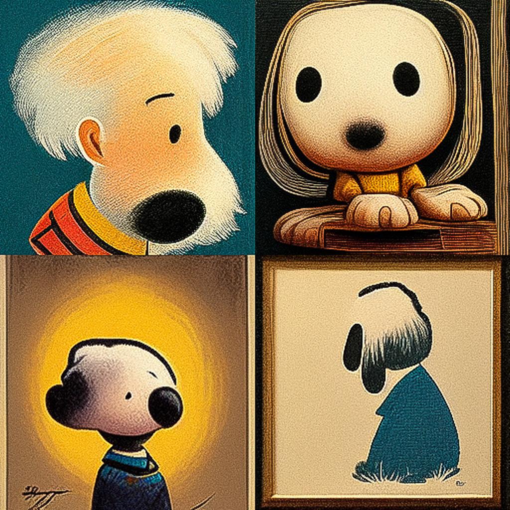 Charles Schulz style, Midjourney V3, render 1 of 4