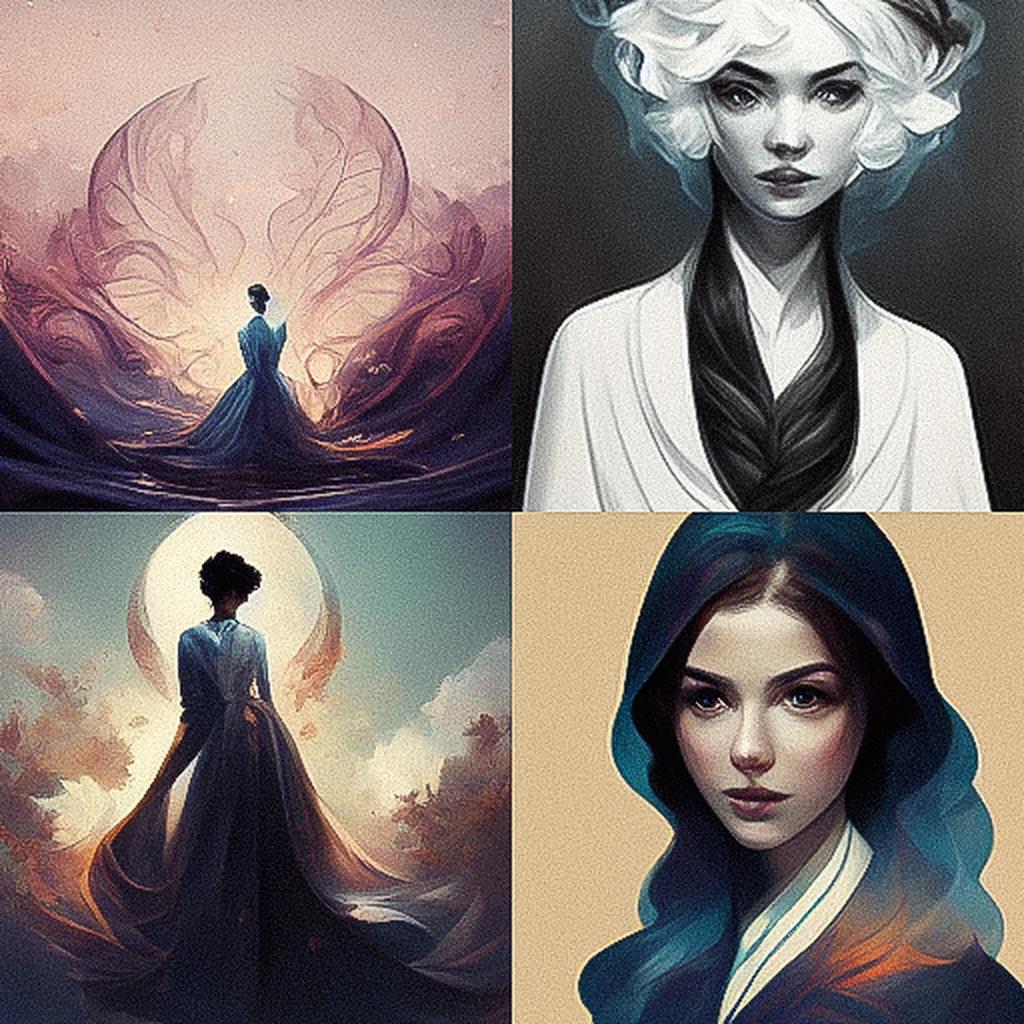 Charlie Bowater style, Midjourney V3, render 1 of 4