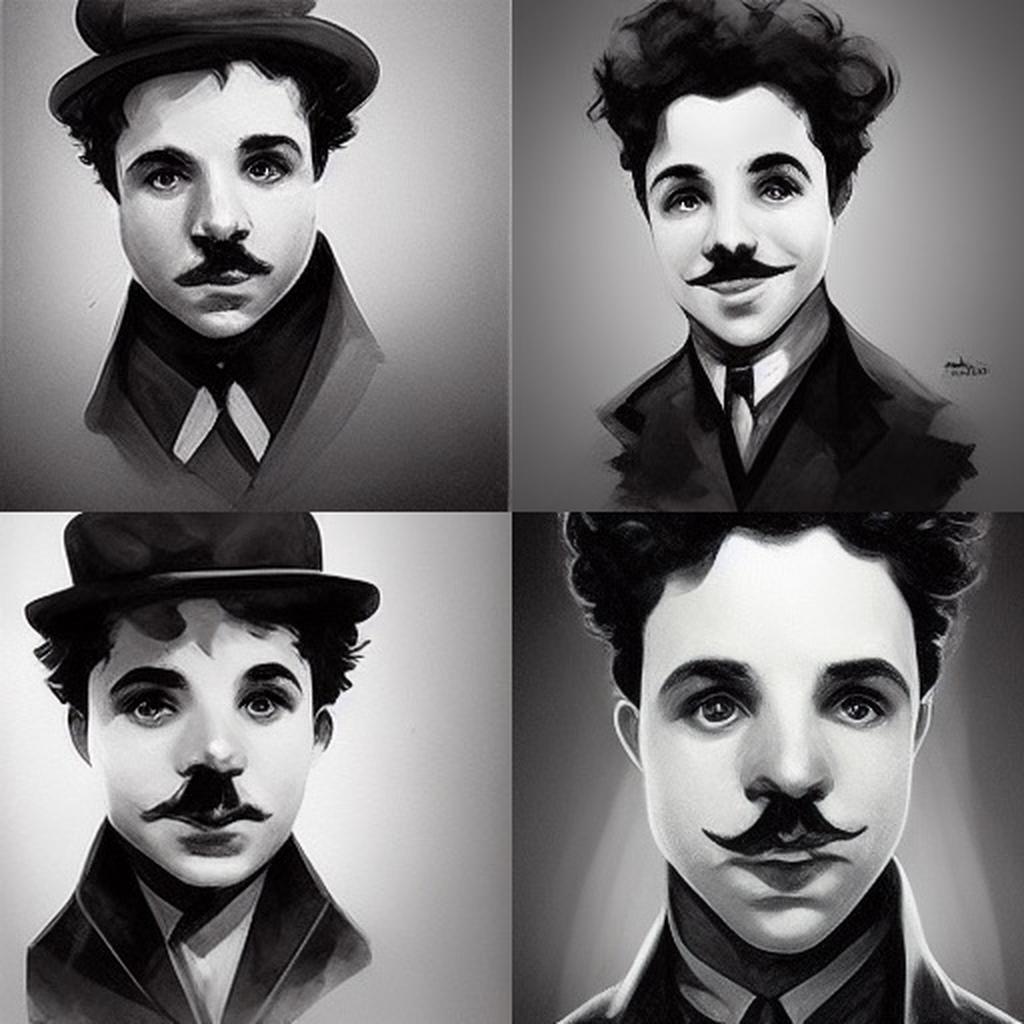 Charlie Chaplin style, Midjourney V3, render 1 of 4