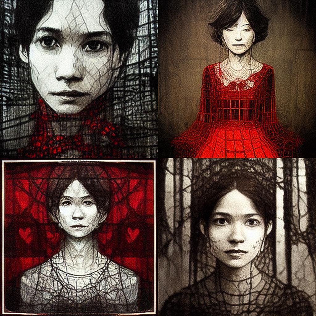 Chiharu Shiota style, Midjourney V3, render 1 of 4