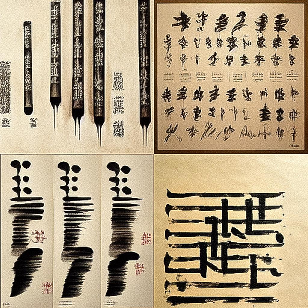 Chinese calligraphy style, Midjourney V3, render 1 of 4