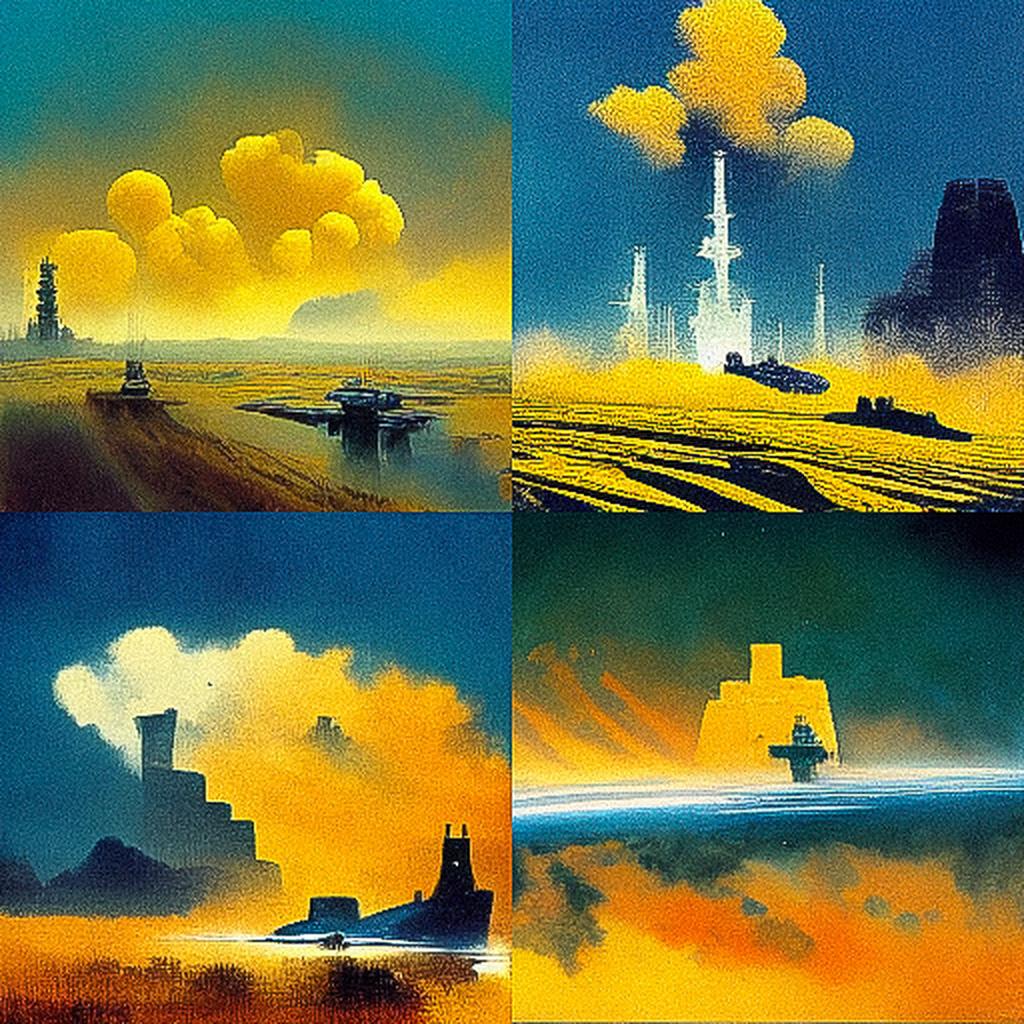 Chris Foss style, Midjourney V3, render 1 of 4