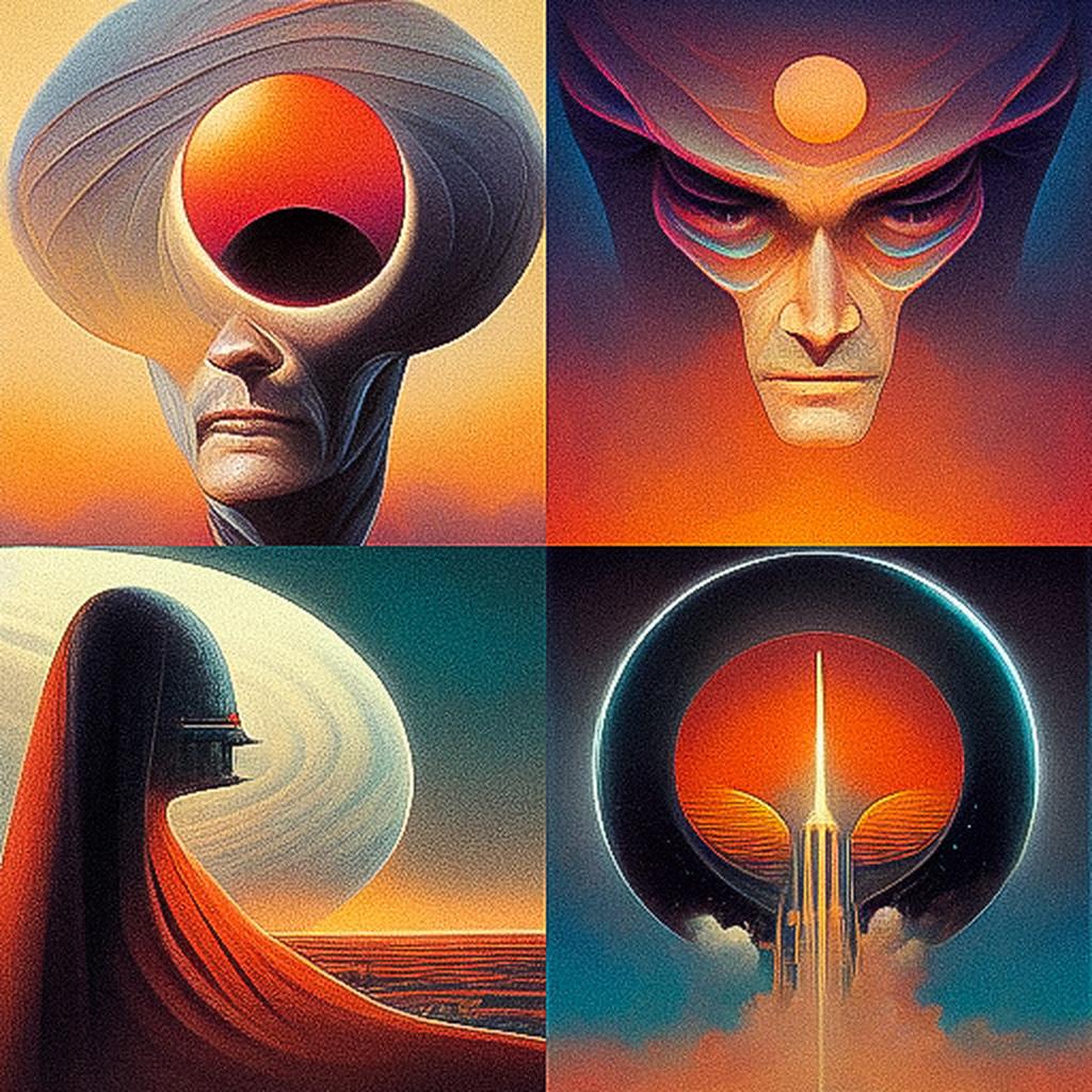 Chris Moore style, Midjourney V3, render 1 of 4
