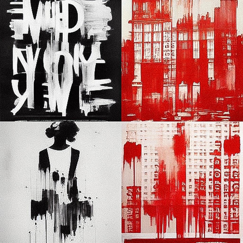 Christopher Wool style, Midjourney V3, render 1 of 4