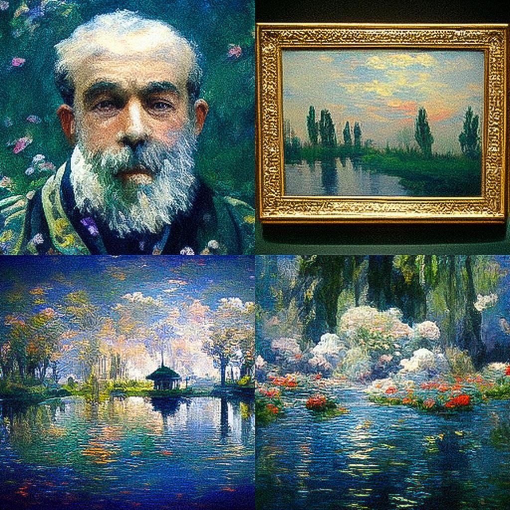 Claude Monet style, Midjourney V3, render 1 of 4