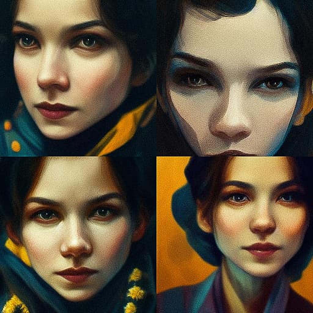 Close-up portrait style, Midjourney V3, render 1 of 4