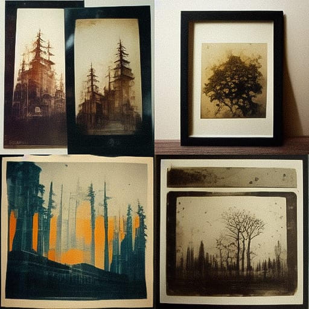 Collotype print style, Midjourney V3, render 1 of 4