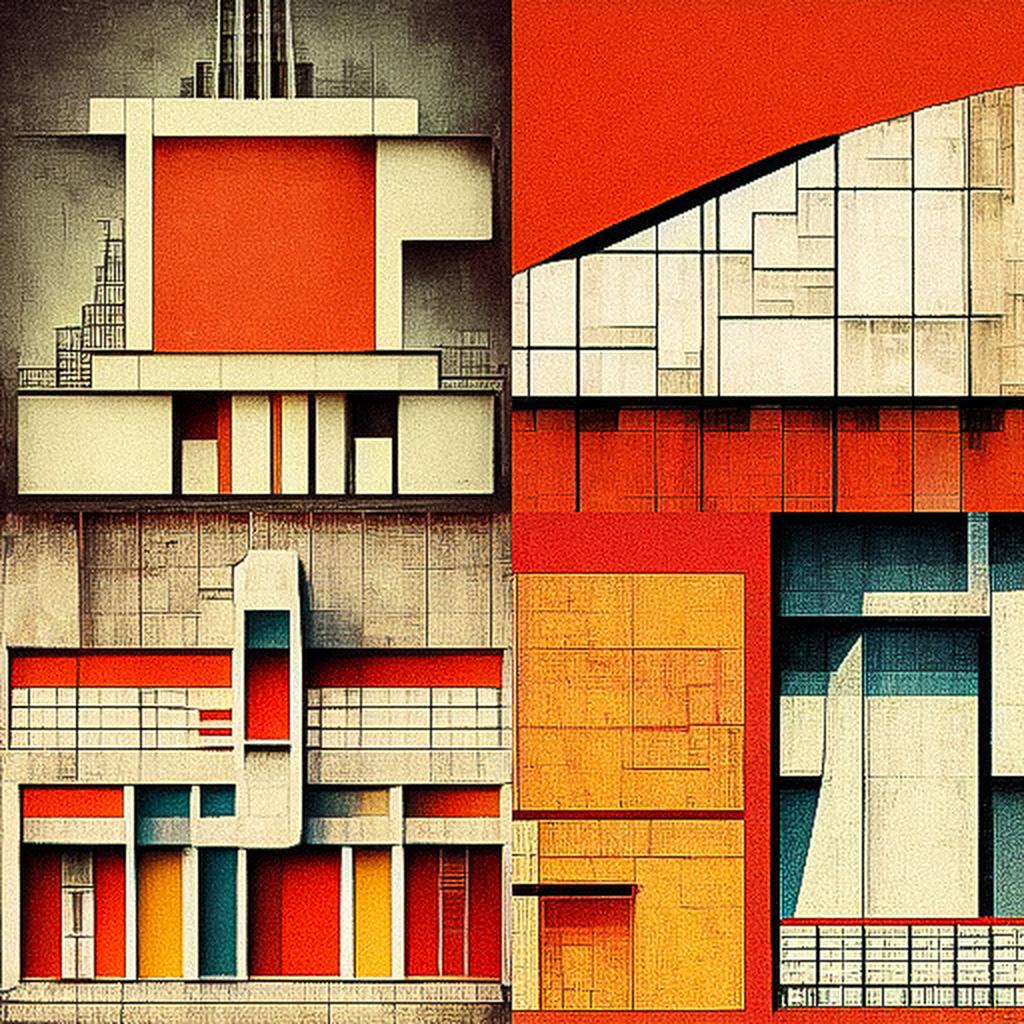 Constructivist architecture style, Midjourney V3, render 1 of 4