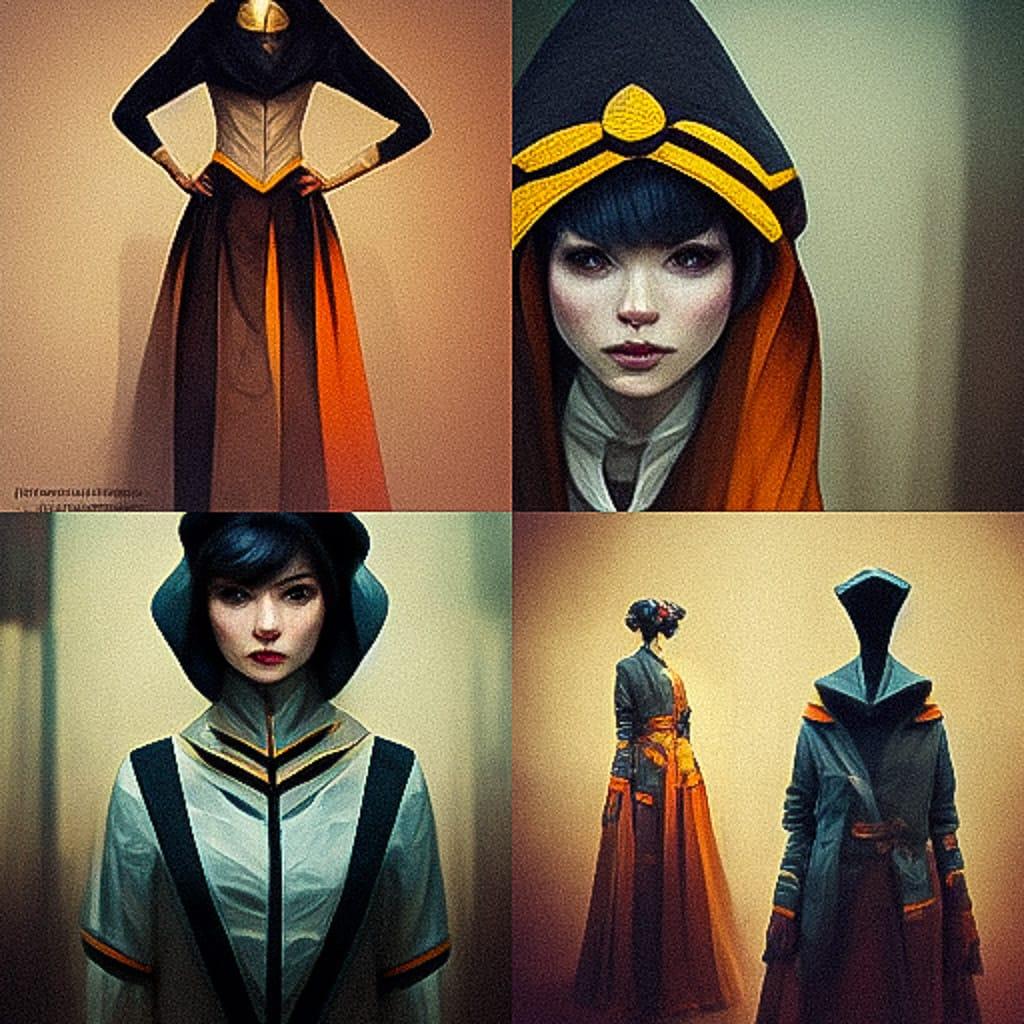 Cosplay fashion style, Midjourney V3, render 1 of 4