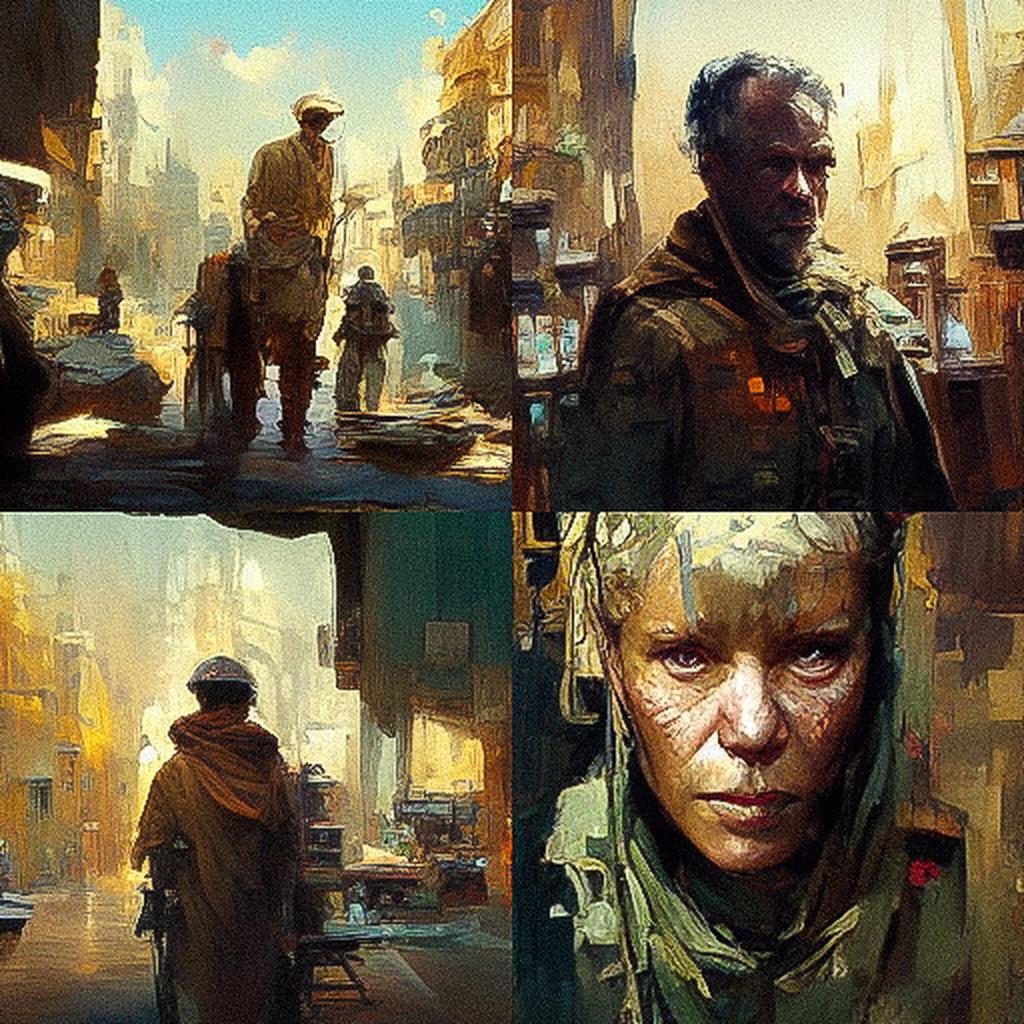 Craig Mullins style, Midjourney V3, render 1 of 4