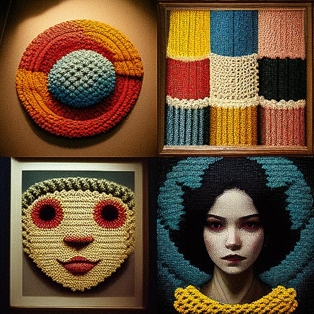 Crocheted style, Midjourney V3, render 1 of 4