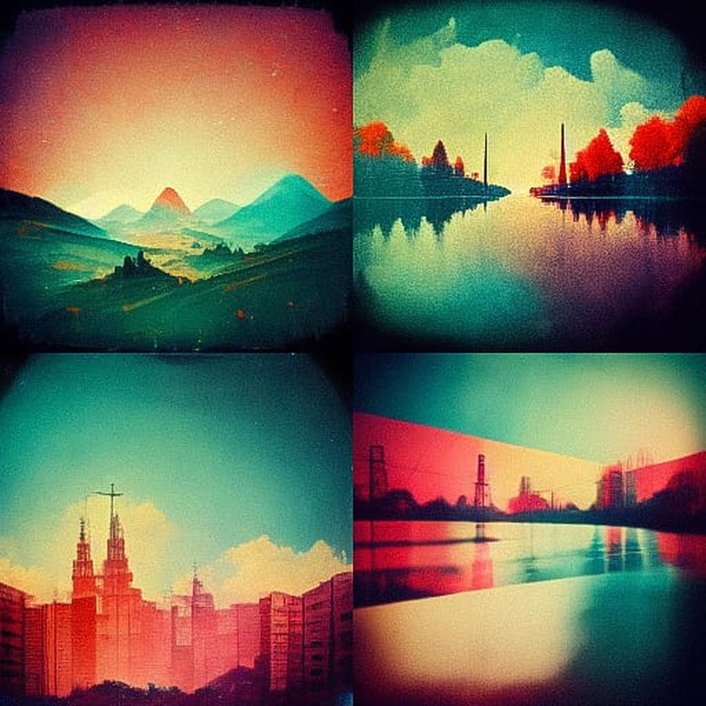 Cross processing print style, Midjourney V3, render 1 of 4