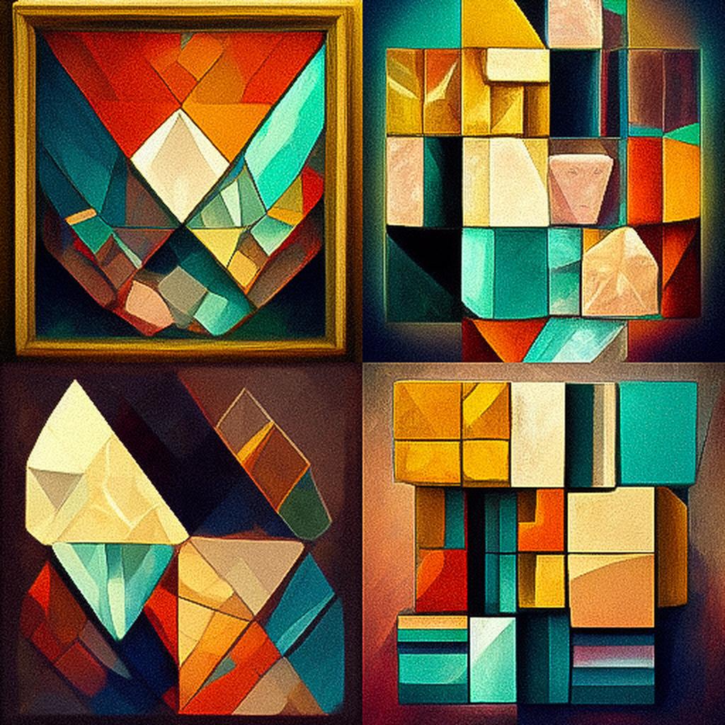 Crystal Cubism style, Midjourney V3, render 1 of 4
