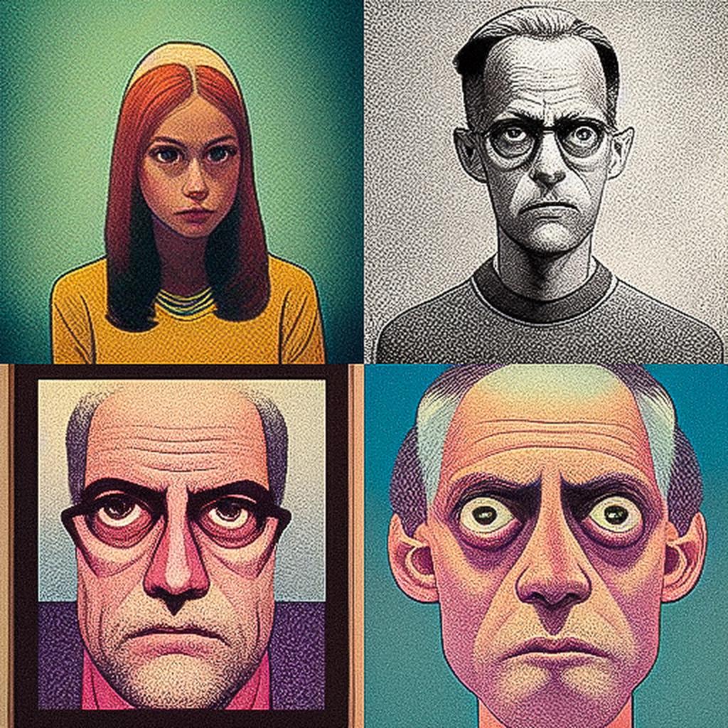 Dan Clowes style, Midjourney V3, render 1 of 4