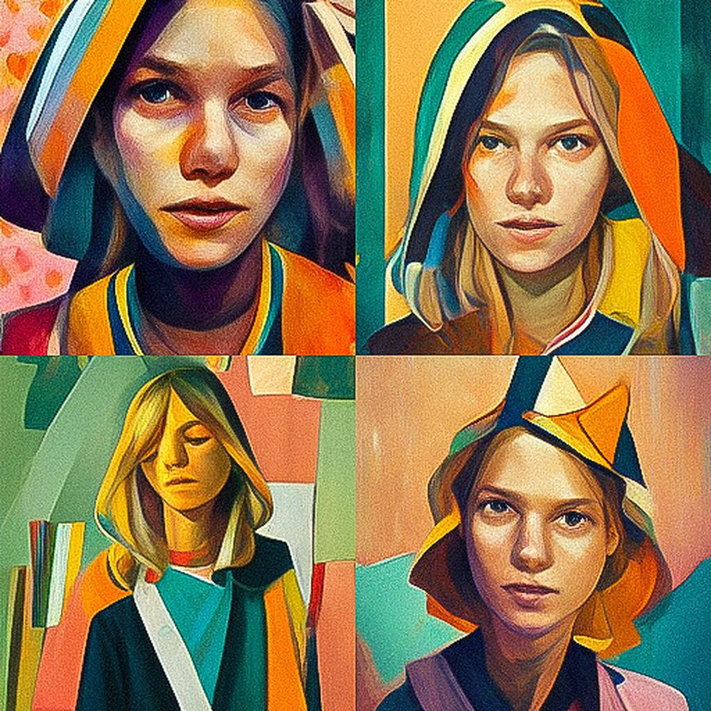 Dana Schutz style, Midjourney V3, render 1 of 4