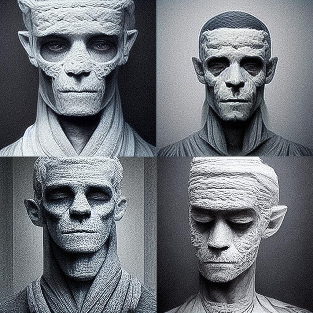 Daniel Arsham style, Midjourney V3, render 1 of 4