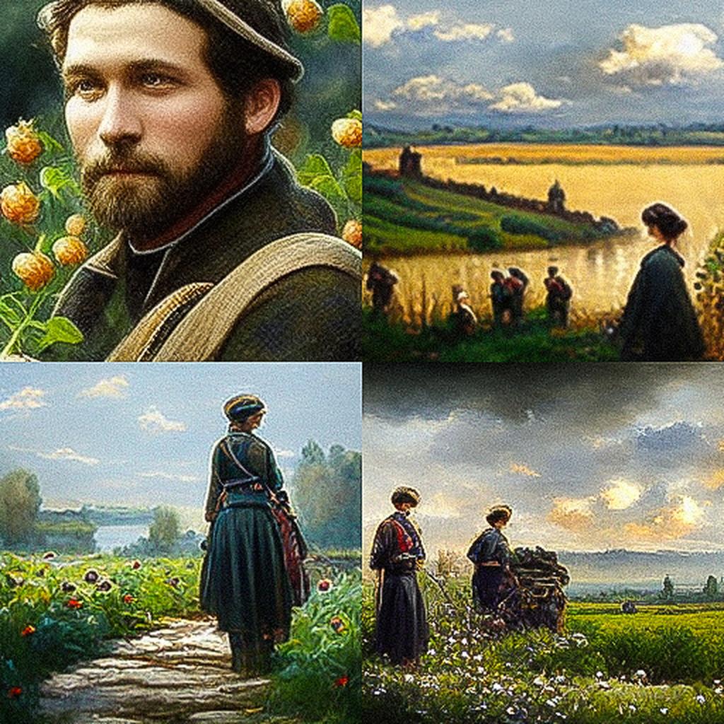 Daniel Ridgway Knight style, Midjourney V3, render 1 of 4