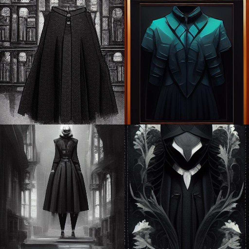 Dark Academia fashion style, Midjourney V3, render 1 of 4