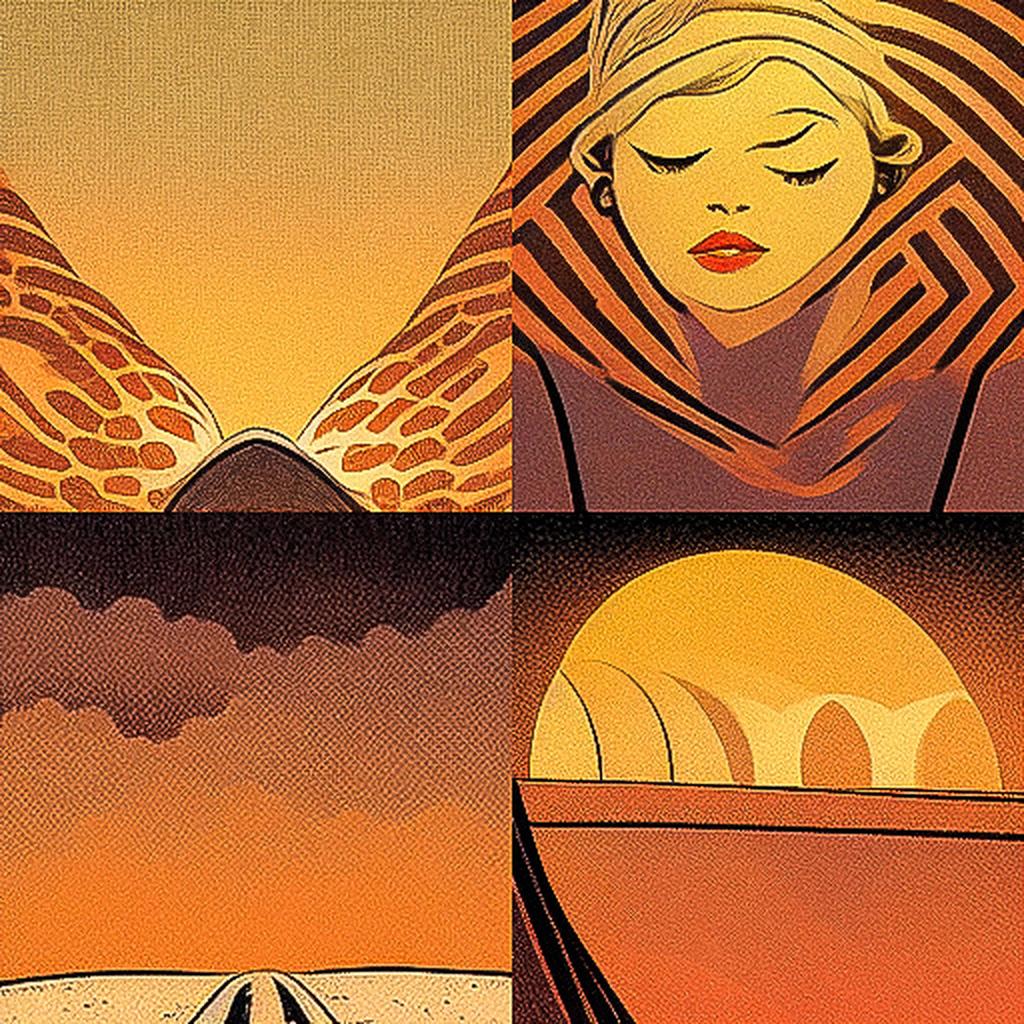 Darwyn Cooke style, Midjourney V3, render 1 of 4