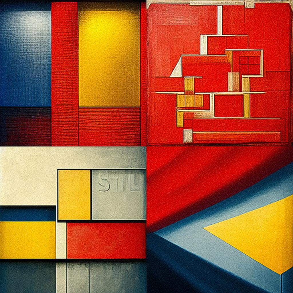 De Stijl style, Midjourney V3, render 1 of 4