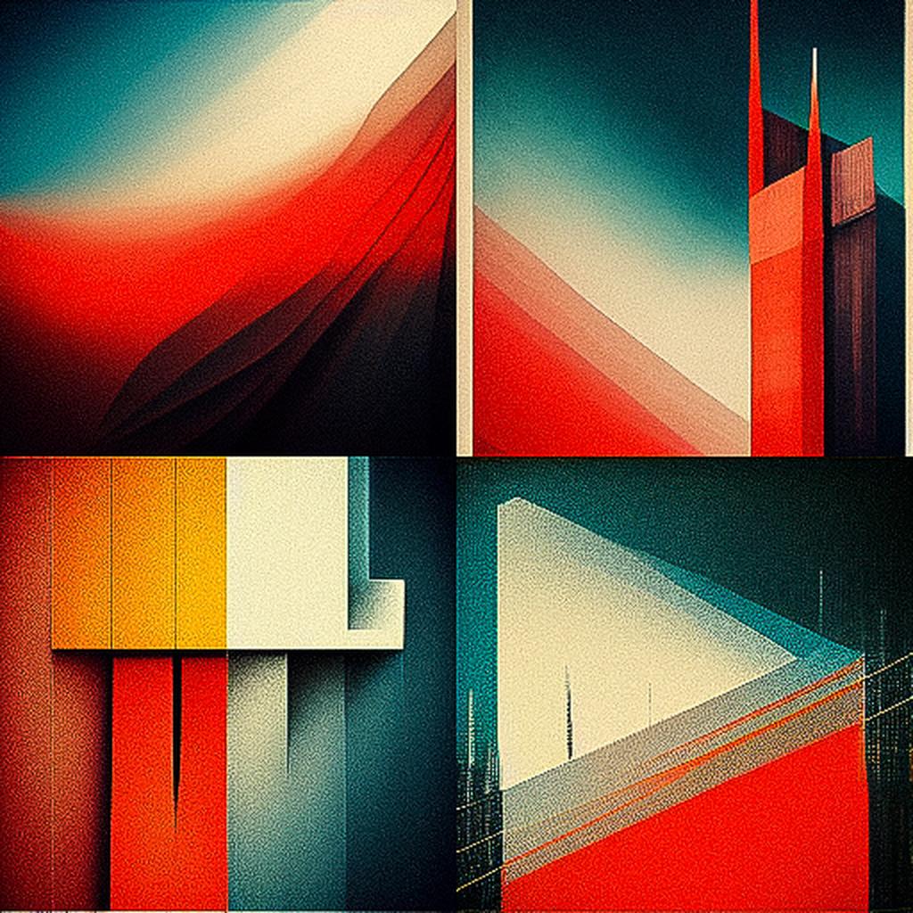 Deconstructivism style, Midjourney V3, render 1 of 4