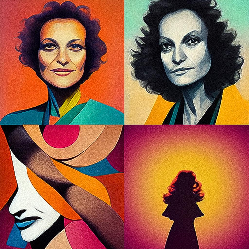 Diane von Furstenberg style, Midjourney V3, render 1 of 4
