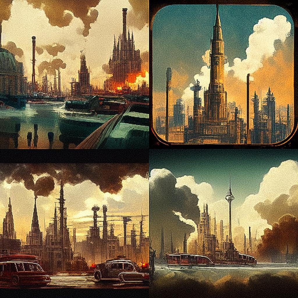 Dieselpunk style, Midjourney V3, render 1 of 4