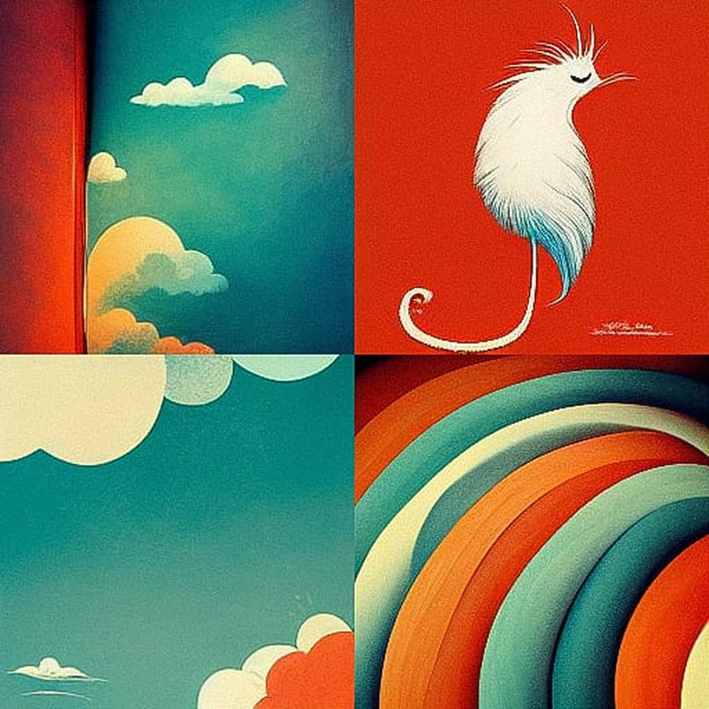 Dr. Seuss style, Midjourney V3, render 1 of 4