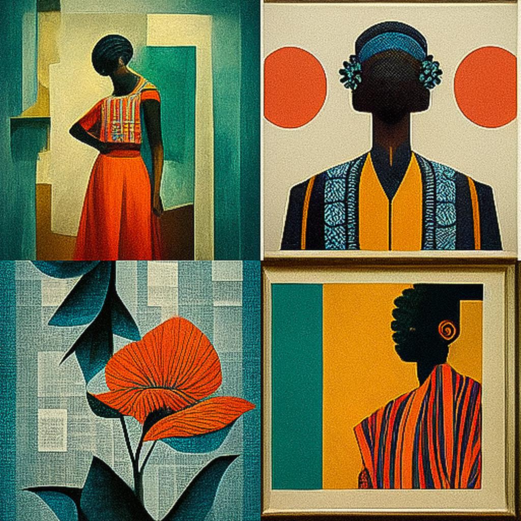 Duro Olowu style, Midjourney V3, render 1 of 4