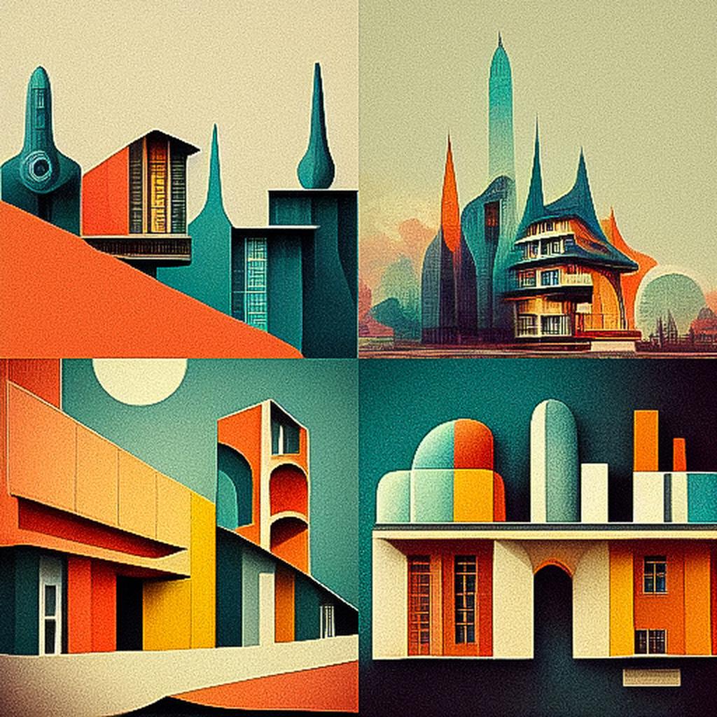 Eclectic architecture style, Midjourney V3, render 1 of 4