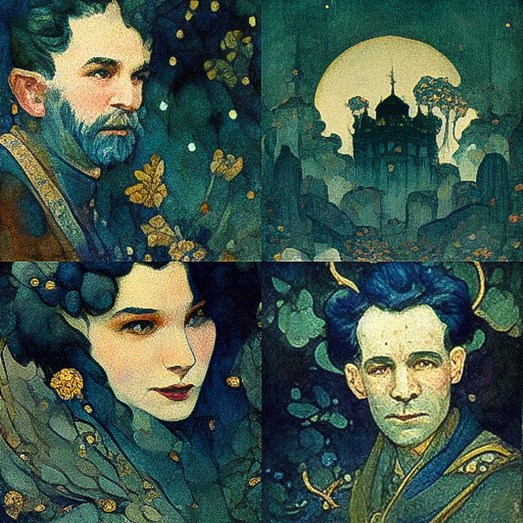Edmund Dulac style, Midjourney V3, render 1 of 4