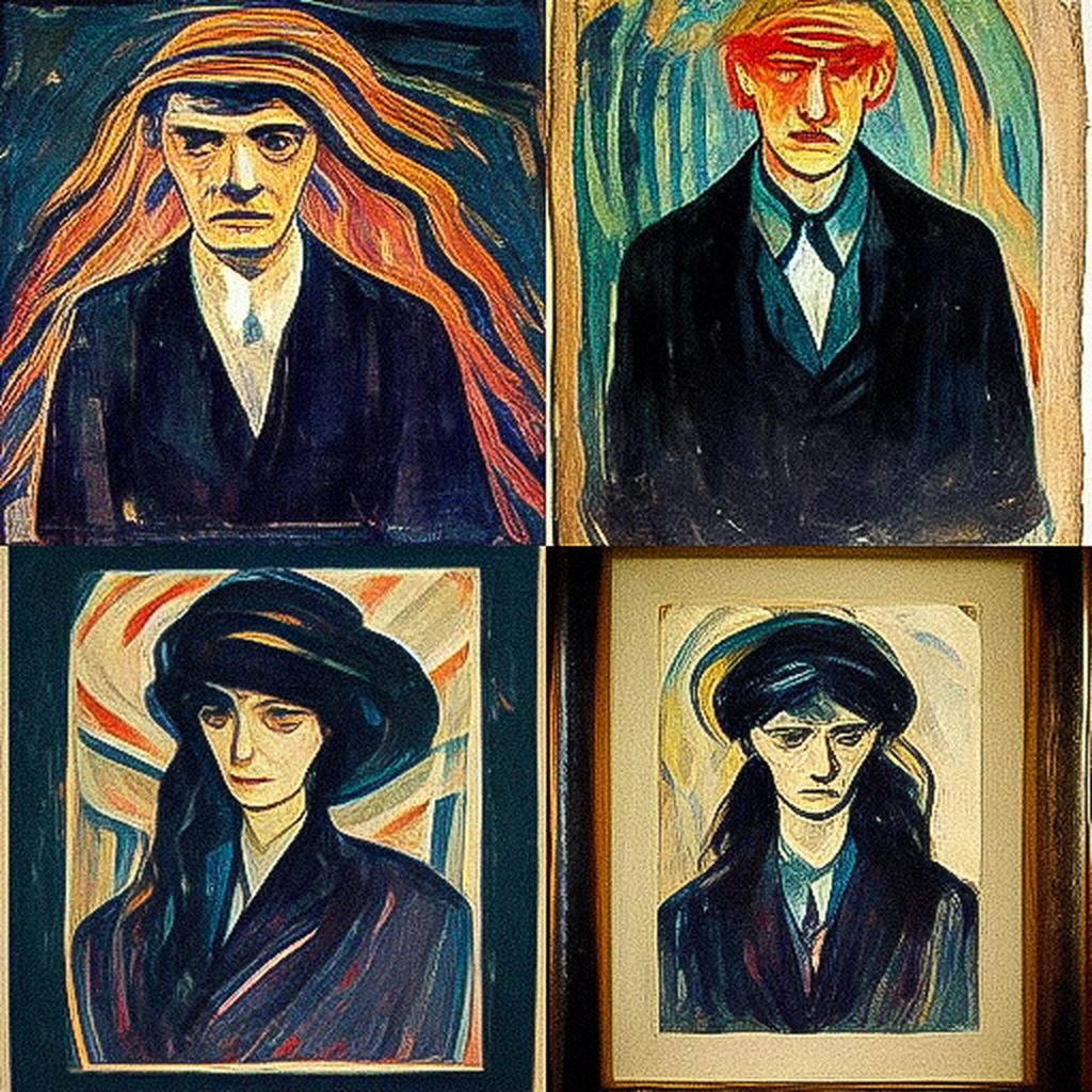 Edvard Munch style, Midjourney V3, render 1 of 4