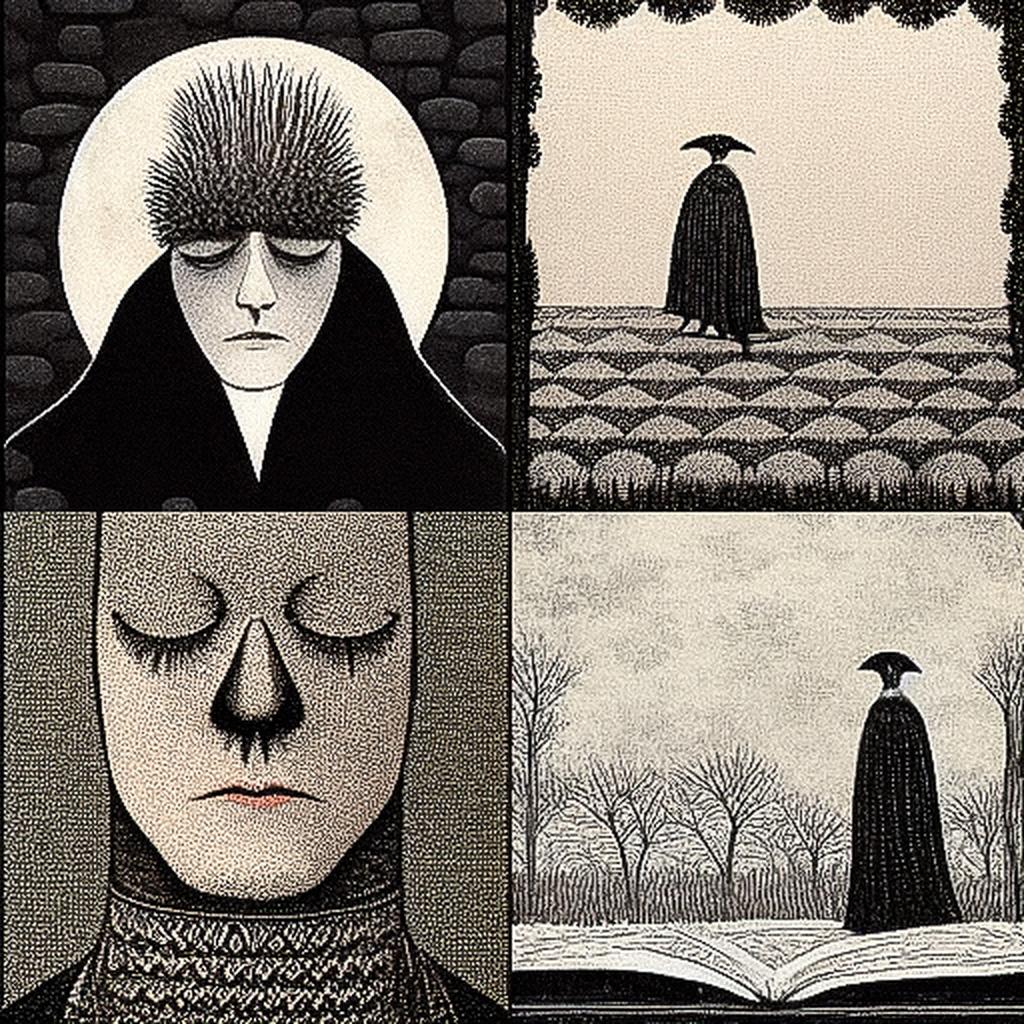Edward Gorey style, Midjourney V3, render 1 of 4