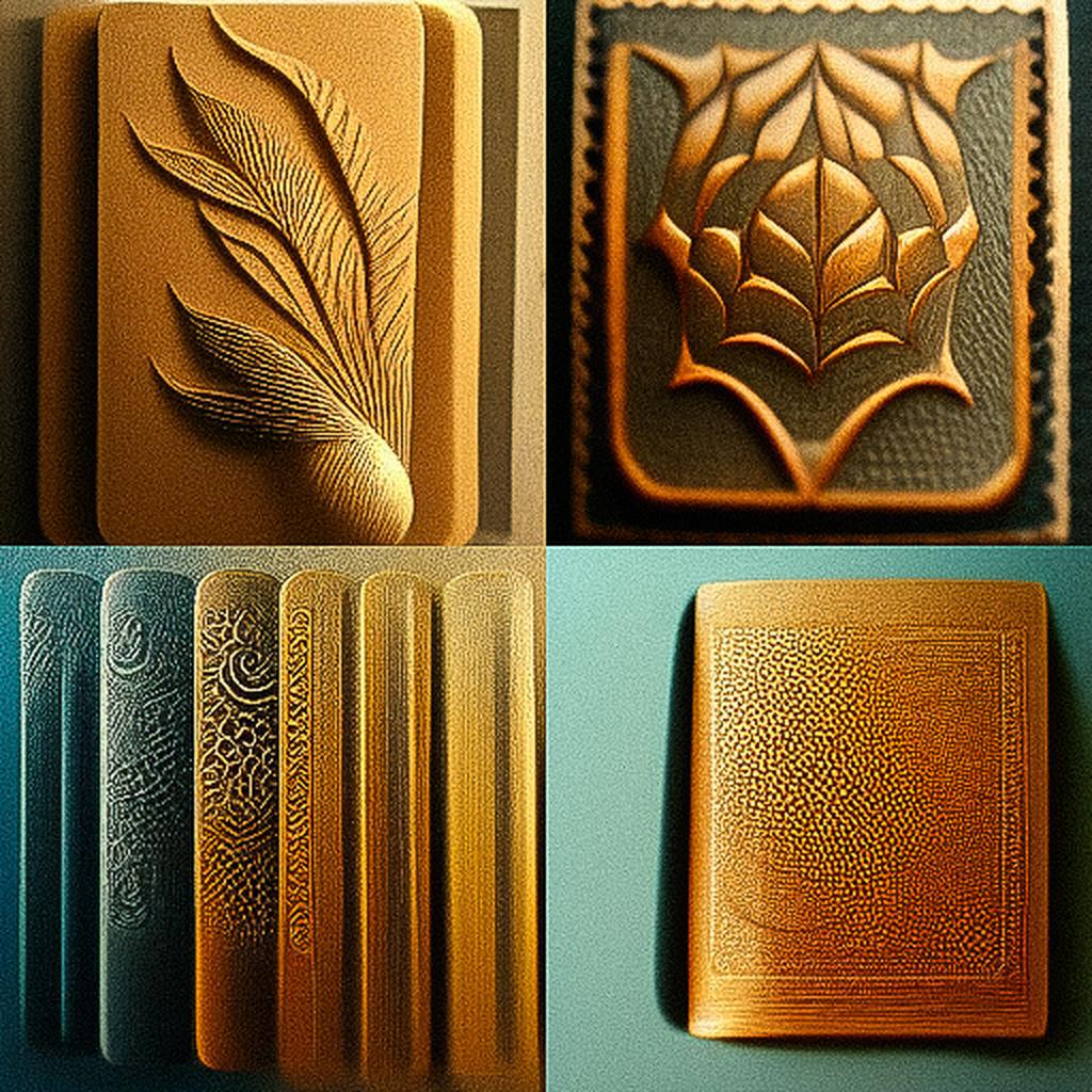 Embossing style, Midjourney V3, render 1 of 4