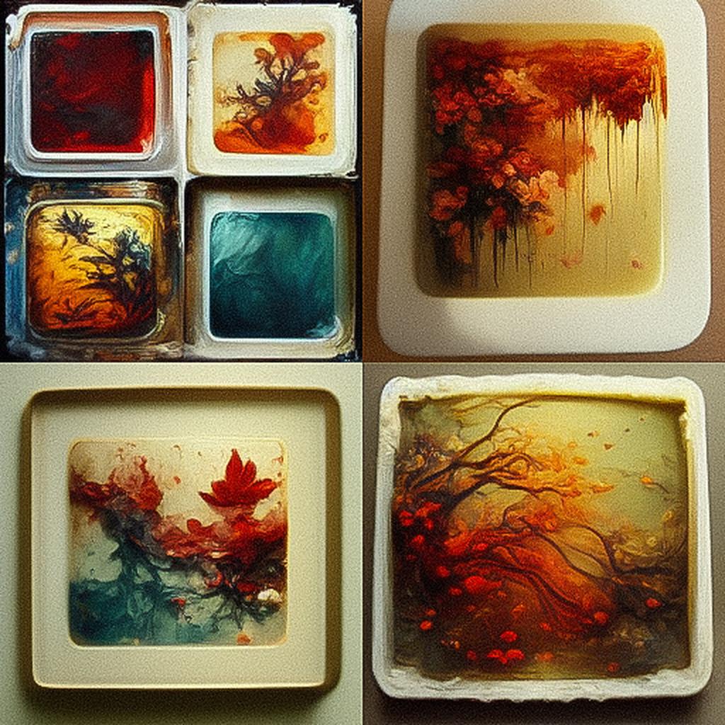 Encaustic paint style, Midjourney V3, render 1 of 4