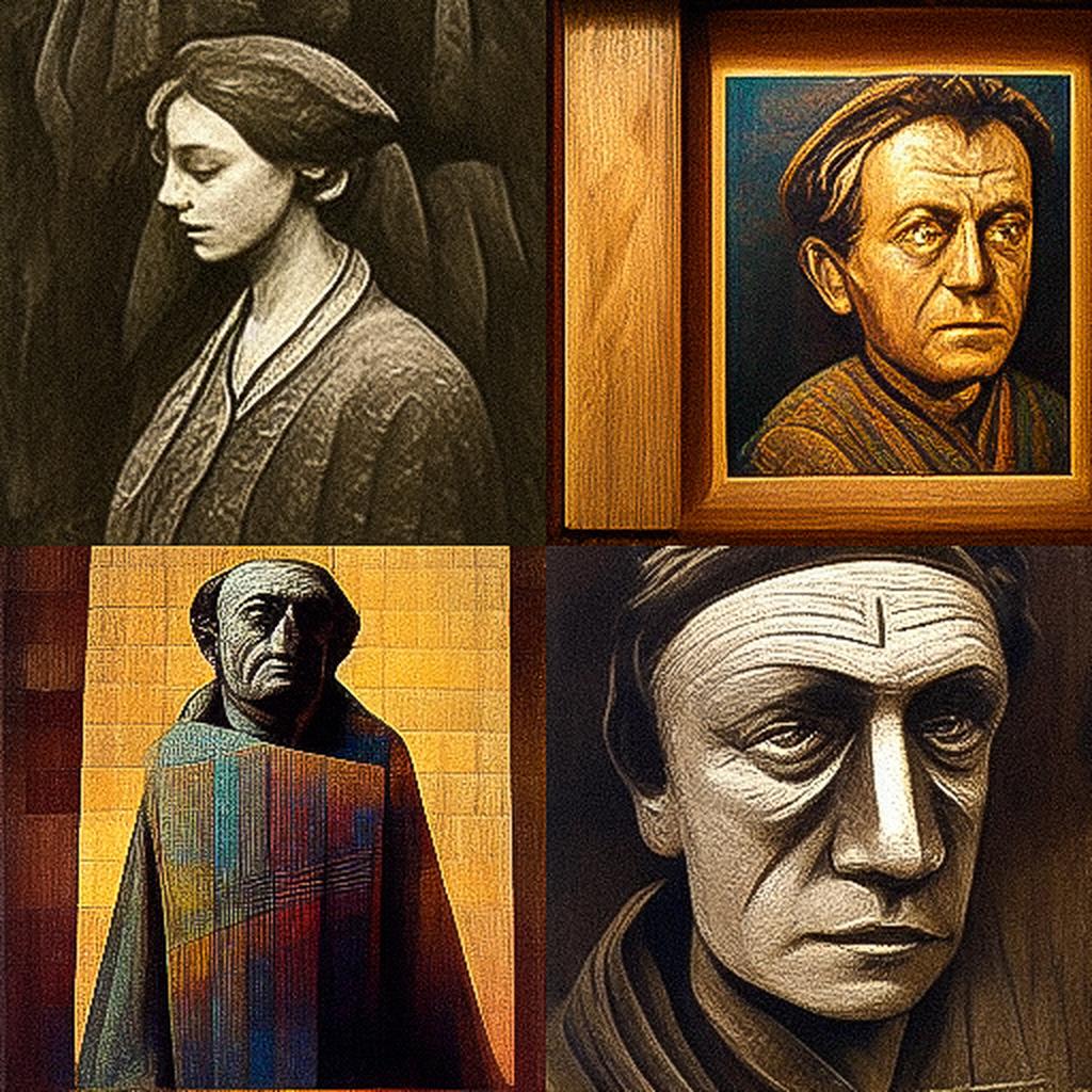 Ernst Barlach style, Midjourney V3, render 1 of 4