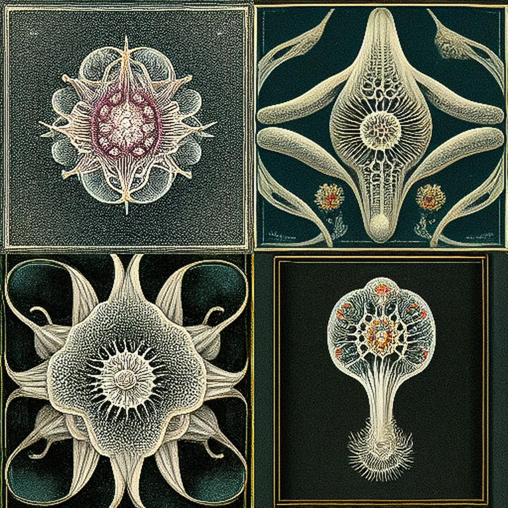 Ernst Haeckel style, Midjourney V3, render 1 of 4