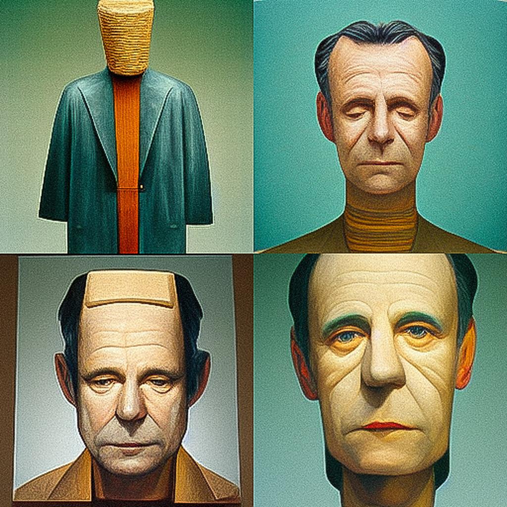 Erwin Wurm style, Midjourney V3, render 1 of 4