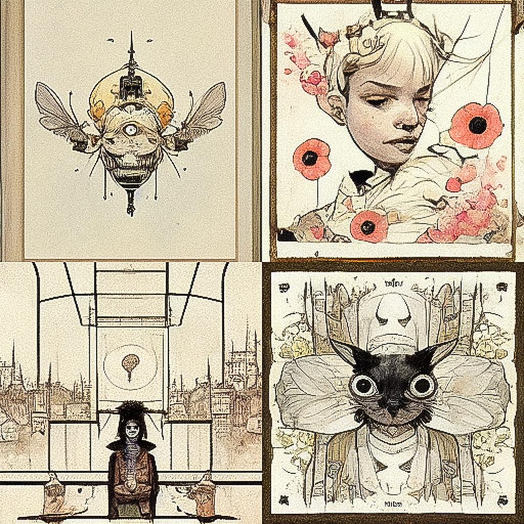 Farel Dalrymple style, Midjourney V3, render 1 of 4