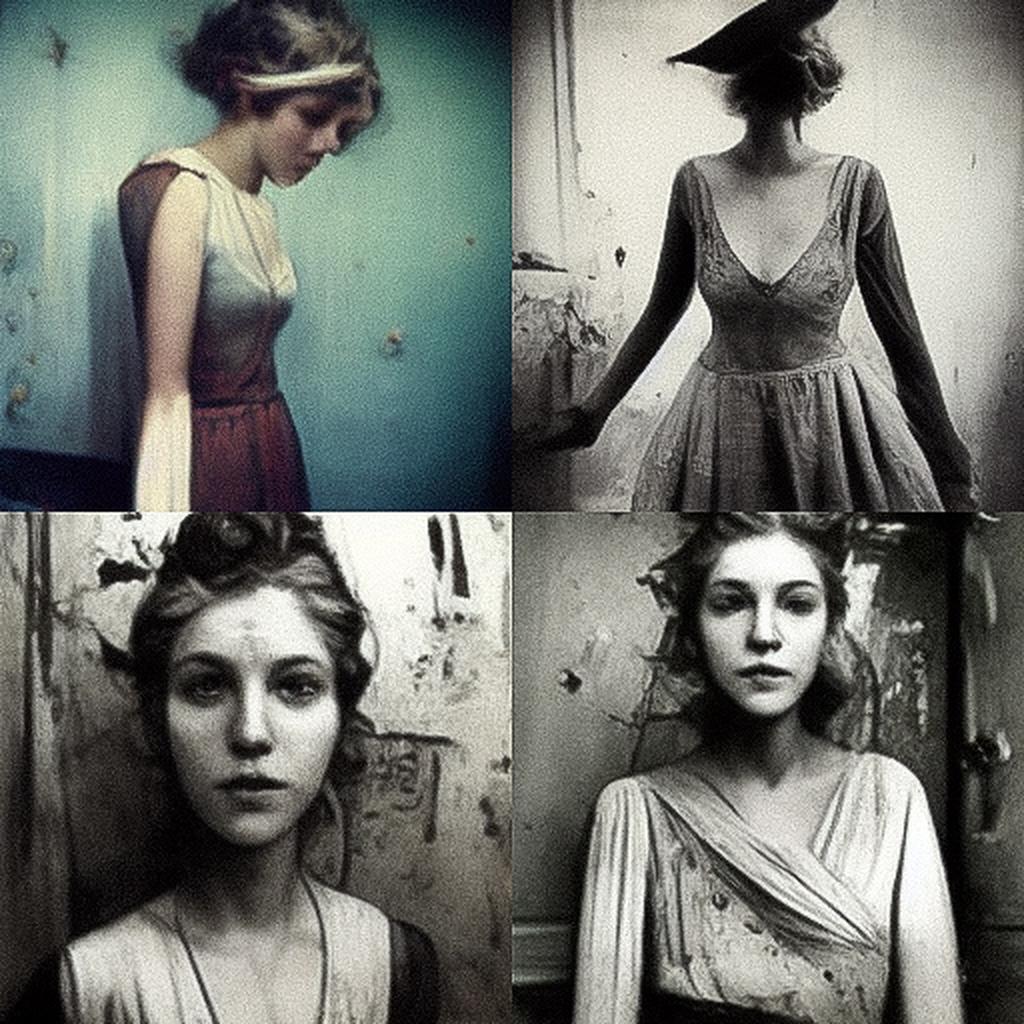 Francesca Woodman style, Midjourney V3, render 1 of 4