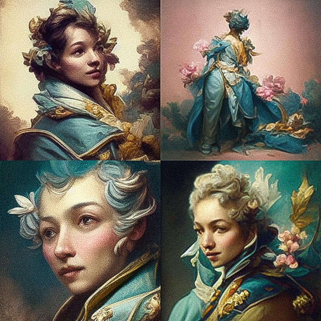 Francois Boucher style, Midjourney V3, render 1 of 4