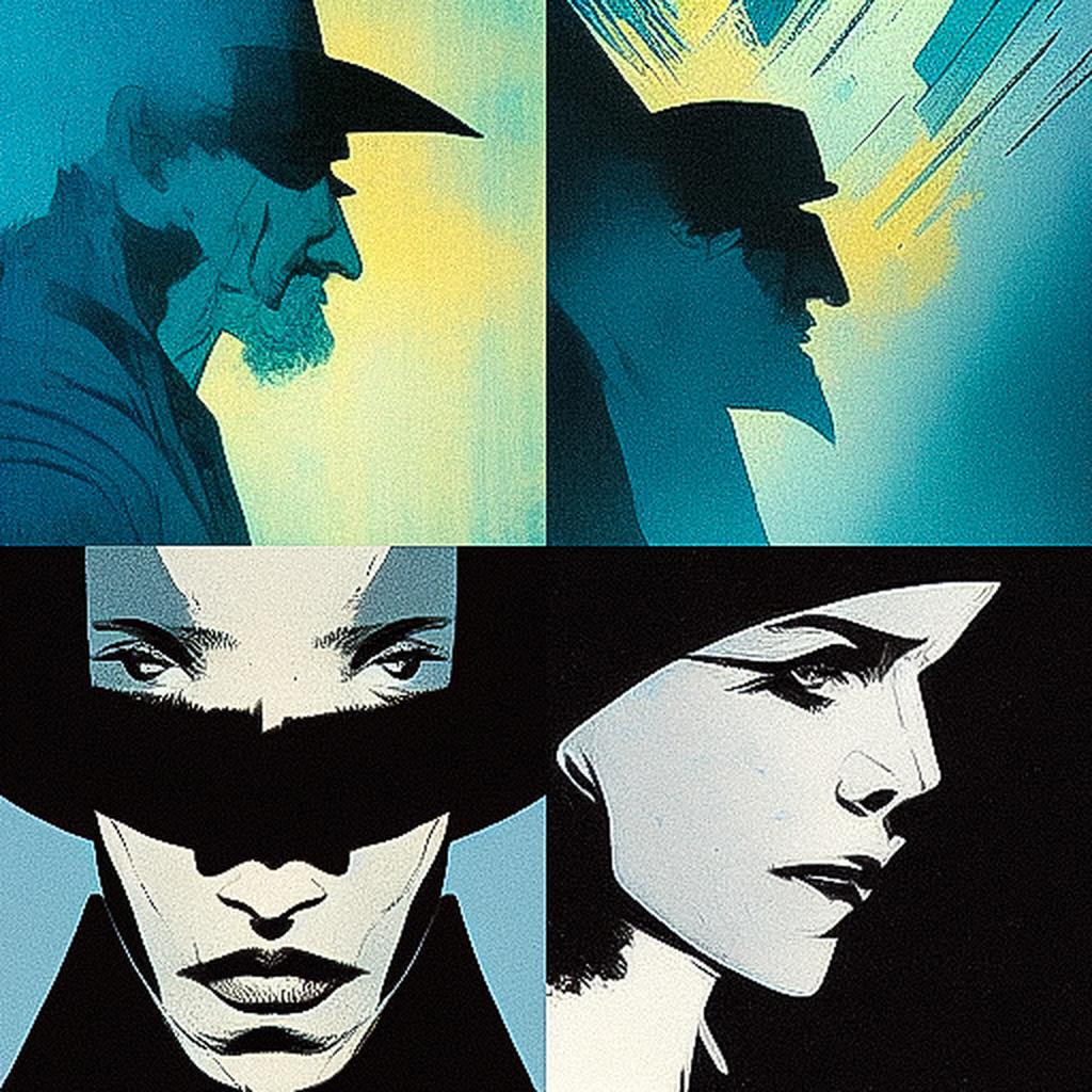Frank Miller style, Midjourney V3, render 1 of 4