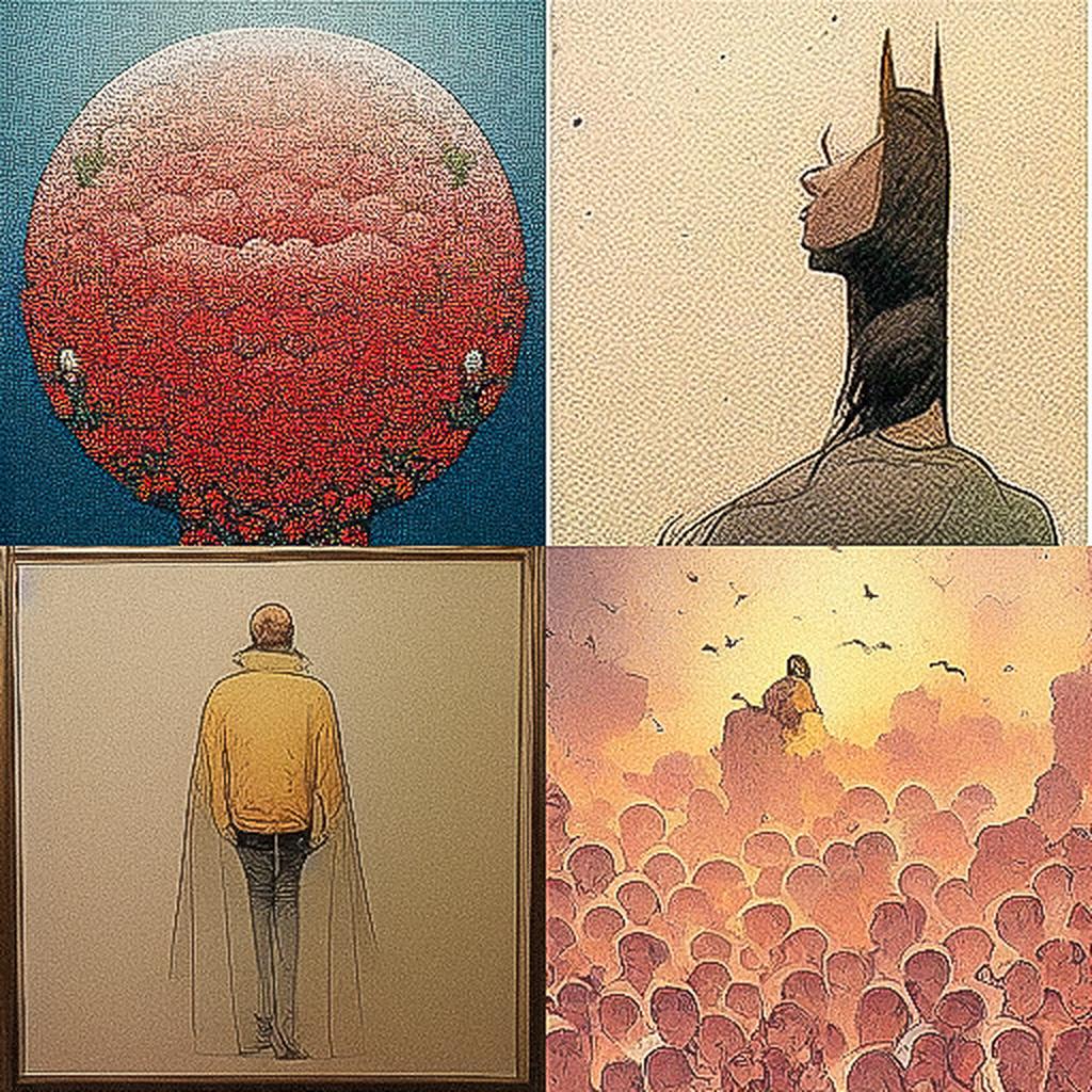 Frank Quitely style, Midjourney V3, render 1 of 4